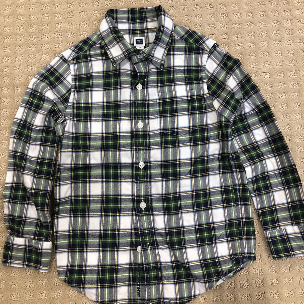 Janie and Jack Plaid Brushed Twill Oxford